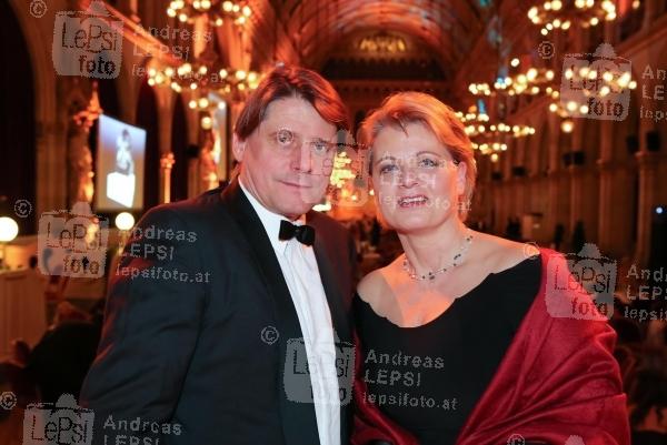 14.03.2014 |  Wiener Rathaus |  veranstaltet von Edi Finger Jr. <br>im Bild:<br> Christian Spatzek mit Schwester Andrea Spatzek