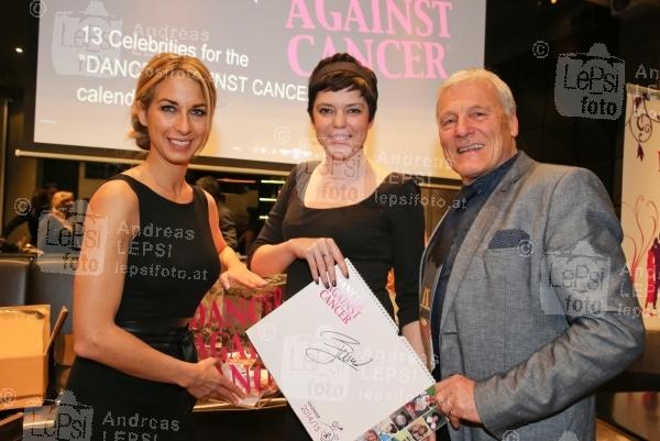 Dancer against Cancer- Kalender Präsentation 2014/15 25.02.2014 | Rochus 1090 | Dancer against Cancer – Charityveranstaltungsverein<br>im Bild:<br> Yvonne Rueff -DaC Obfrau, Carmen Kreuzer, Hans-Georg Heinke