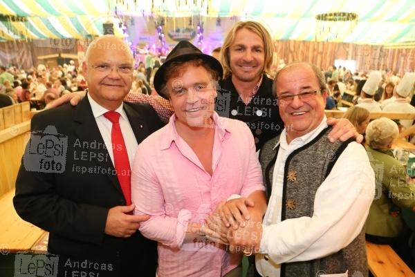 Wiener Wiesn 2014 – 5.Tag 25.09.2014 | Wiener Prater/Kaiserwiese | Oktoberfest in Wien<br>Im Bild:<br> Harry Kopietz, Sascha Wussow, Leo Hillinger, Willy Turecek -Wiener Wirtn-Tag