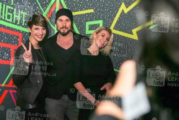 11.12.2014 |  Chaya Fuera |  der Star-DJ in Wien | PR Robin Consult  <br>im Bild:<br> Felicitas Matern, Fabian Plato, Cathy Zimmermann