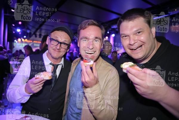 15.05.2015 |  Chaya Fuera |  Side-Event im Rahmen d. EUROVISION SONG CONTEST 2015 in WIEN<br>im Bild:<br> Peter Pansky, Andie Gabauer, Michael FII Krappel