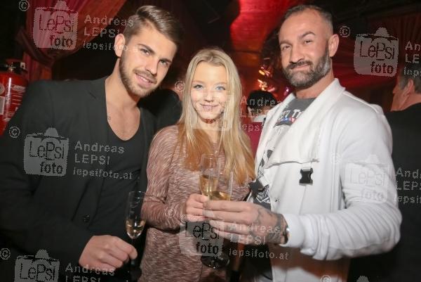 CECILE NORDEGG - Chocolate 17.02.2016 |  Eden Bar |  Präsentation ihrer neuen Single<br>im Bild:<br> Patrick Kunst -Mister Vienna, Chiara Pisati, Hans Christian HC Haas