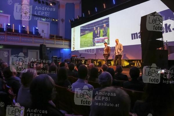 ADGAR Gala 2016 10.03.2016 | Wiener Konzerthaus | Werbepreis VÖZ <br>im Bild:<br> Kabarett-Gruppe maschek -Peter Hörmanseder u. Robert Stachel -a d Bühne