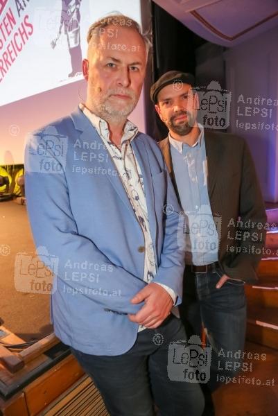 ADGAR Gala 2016 10.03.2016 | Wiener Konzerthaus | Werbepreis VÖZ <br>im Bild:<br> Kabarett-Gruppe maschek -Peter Hörmanseder u. Robert Stachel