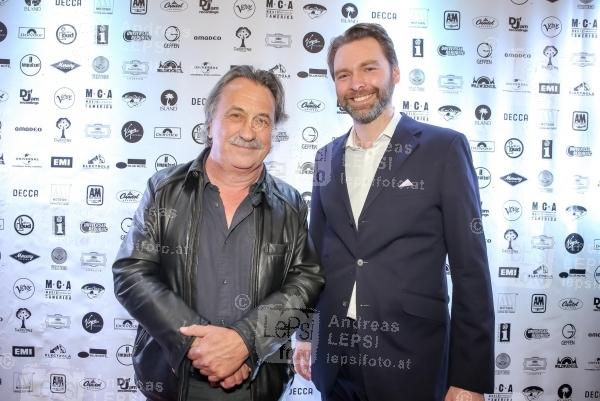 03.04.2016 |  La Mia |  zum Amadeus Austrian Music Awards 2016,<br>im Bild:<br> Gert Steinb&auml;cker, Cornelius Ballin -Managing Director Universal Music Austria