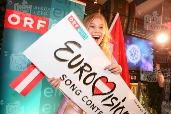 ESC 2016 - LYCKA TILL - ZOE! 27.04.2016 | Summerstage | Farewell-Party zum Eurovision Song Contest 2016<br>im Bild:<br> ZOE Straub -mit ESC-Branding