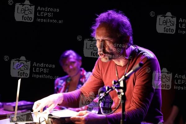 CHRISTOPHER JUST - Catania Airport Club 16.05.2018 | Wiener Ateliertheater | Lesung u. Buchpräsentation<br>im Bild:<br> Christopher Just, Gerald Votava,