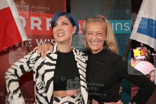 23.04.2019 |  Grelle Forelle |  Farewell-Party zum Eurovision Song Contest 2019 <br>im Bild:<br> Gabriela Horn - PAENDA -Limits, Kathrin Zechner -ORF,