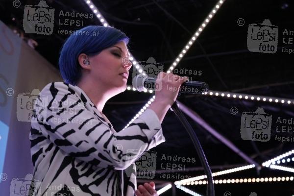 23.04.2019 |  Grelle Forelle |  Farewell-Party zum Eurovision Song Contest 2019 <br>im Bild:<br> Gabriela Horn - PAENDA -Limits, -live a d Bühne,