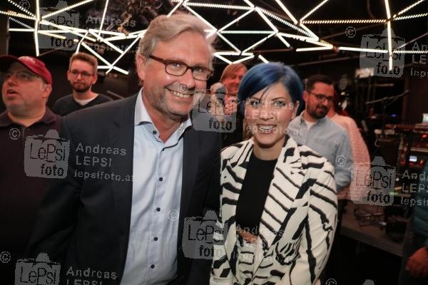 23.04.2019 |  Grelle Forelle |  Farewell-Party zum Eurovision Song Contest 2019 <br>im Bild:<br> Alexander Wrabetz, Gabriela Horn - PAENDA -Limits,