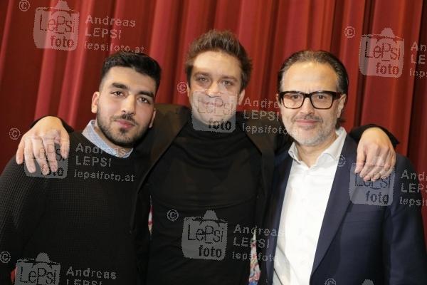 08.01.2020 |  Haydnkino Wien |  Oscar-nominierte Österreich Premiere<br>im Bild:<br> Omid Memar, Patrick Vollrath -Regie, Carlo Kitzlinger,