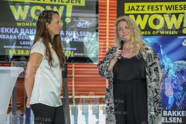 28.07.2021 |  Summerstage |  Mediengespräch v. Jazz Fest Wiesen<br>im Bild:<br> Juliane Bogner -Wiesen Festivals, Eva LYLIT Klampfer,