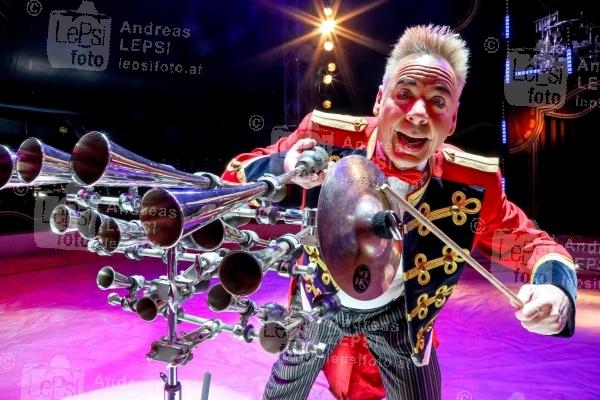 20.09.2021 |  Donaumarina Wien |  Für die neue Show des Circus Louis Knie in Wien<br>im Bild:<br> Clown Don Christian,