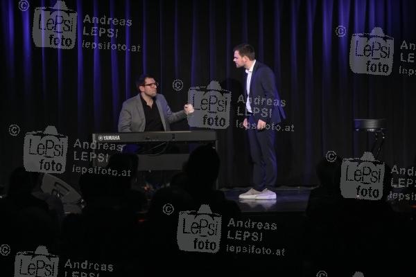 01.02.2023 |  CasaNova Vienna | Premiere des neuen Kabarettprogramms
<br />im Bild:<br />
Florian Roehlich u. David Krammer -Flo & Wisch, -a d Bühne,